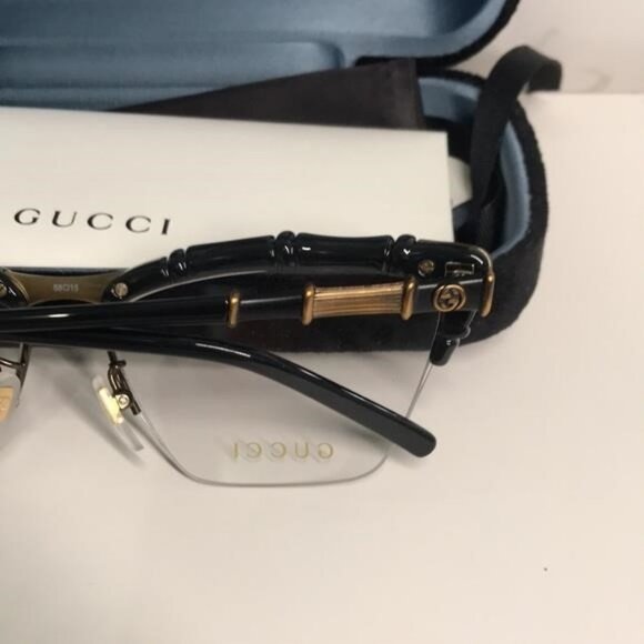 New Authentic Gucci Black and Brown Eyeglasses GG0660o 001 - Picture 3 of 12